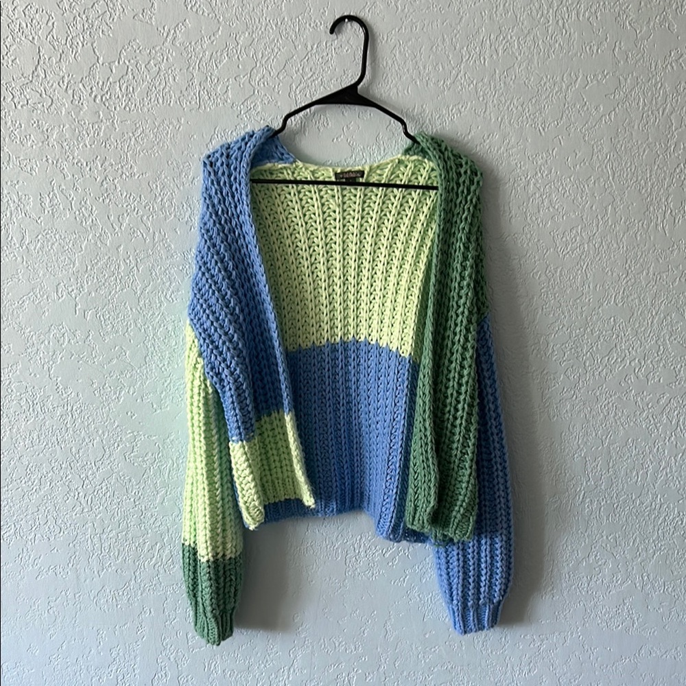 Wild Fable Blue and Green Cardigan Sweater